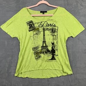 B.L.E.U. Paris Eiffel Tower Graphic Top Women's XL‎ Short Sleeve Made in USA